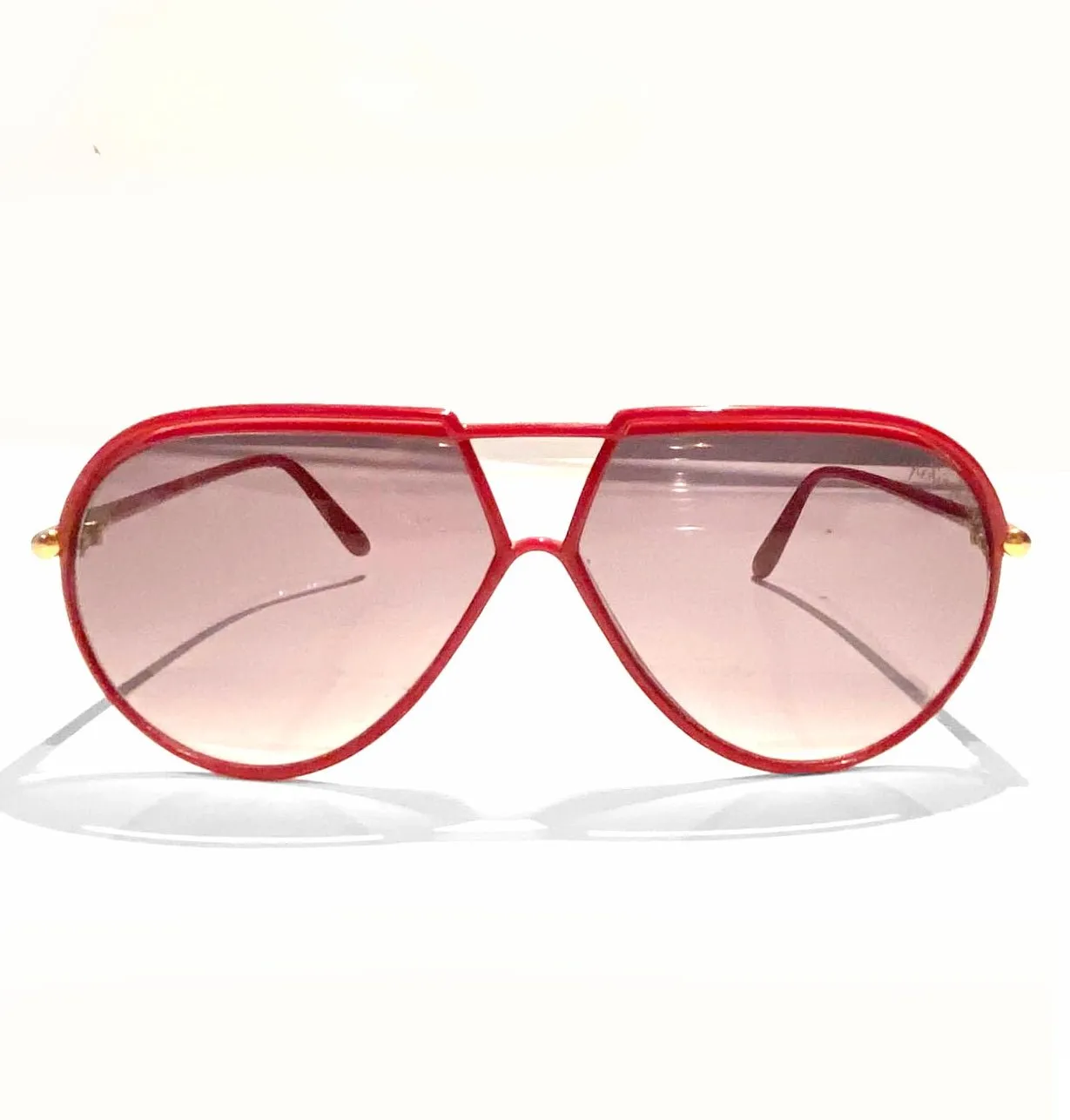 1980s Yves Saint Laurent Red Teardrop with Gradient Lenses Sunglasses