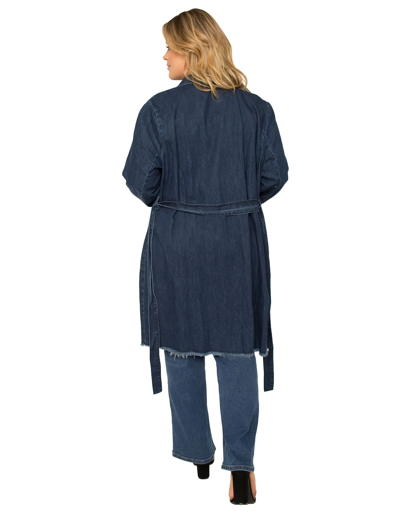 Anna Denim Robe Jacket | Dark Stone
