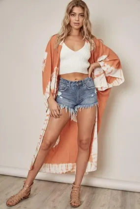 As You Wish Light Clay Tie-Dye Kimono