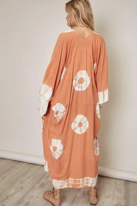 As You Wish Light Clay Tie-Dye Kimono