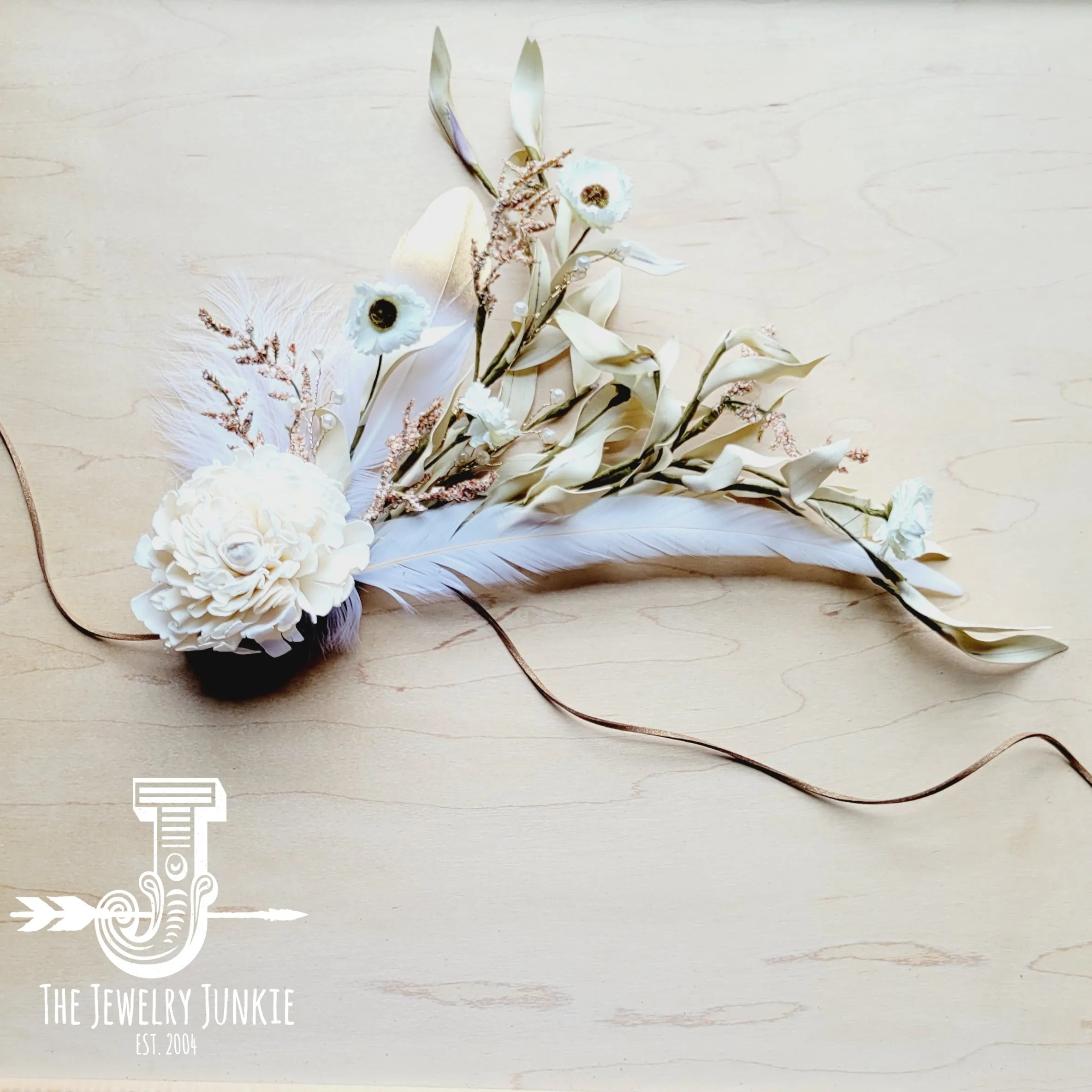 **Boho Western Wedding Floral Bridal Hat Band Only 984v