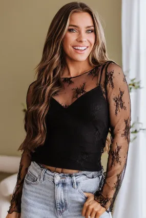 Bowie Lace Long Sleeve Blouse w/ Tank Top