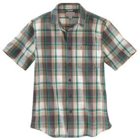 Carhartt Men's Shadow Essential Plaid Open Collar SS Shirt