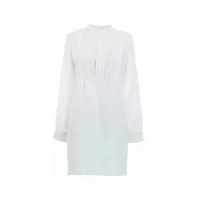 Chambray Pleated Linen White Tunic