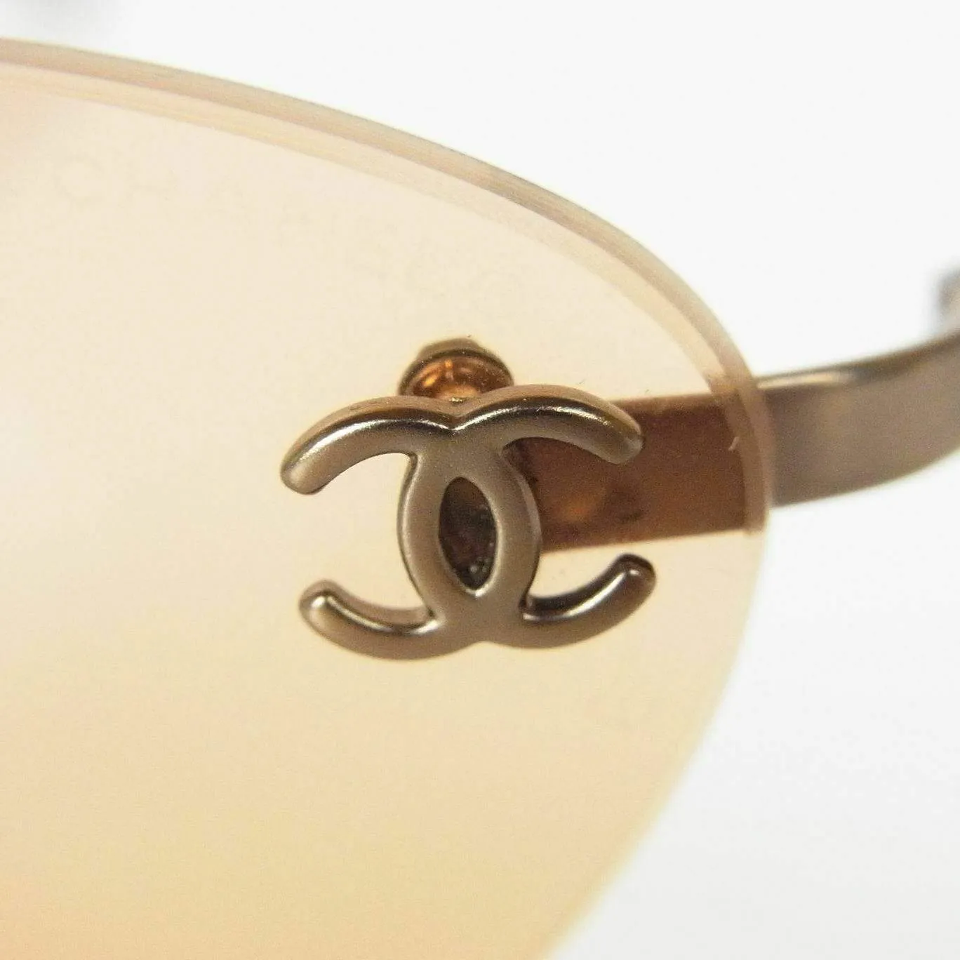 Chanel Rimless Orange CC Detail Sunglasses
