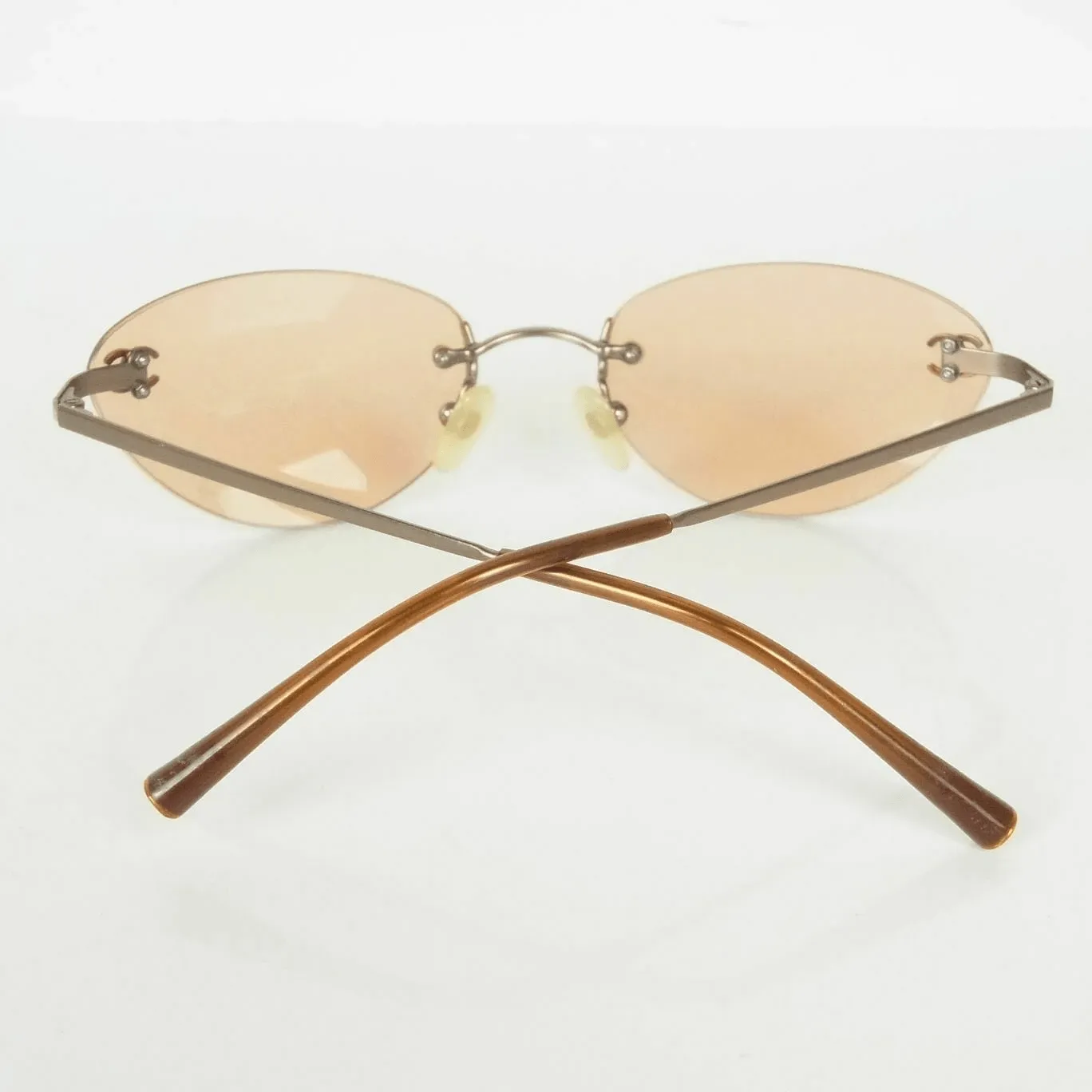 Chanel Rimless Orange CC Detail Sunglasses