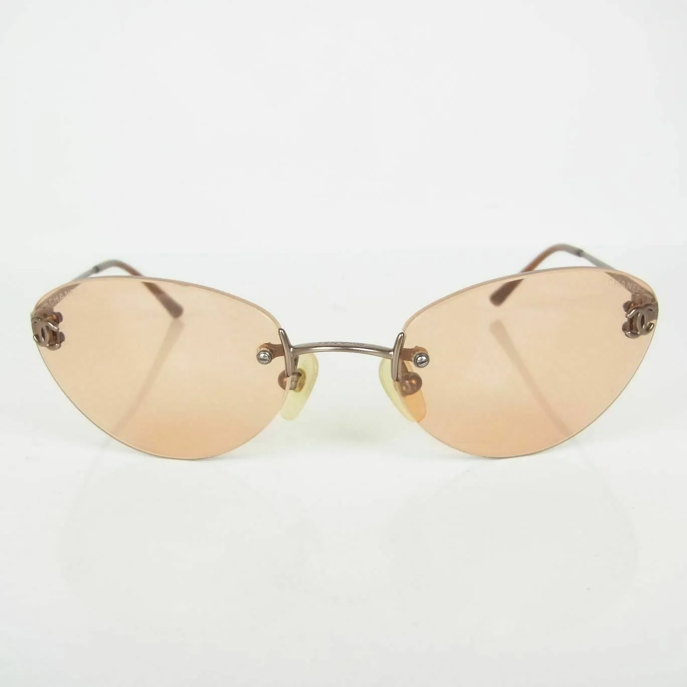 Chanel Rimless Orange CC Detail Sunglasses