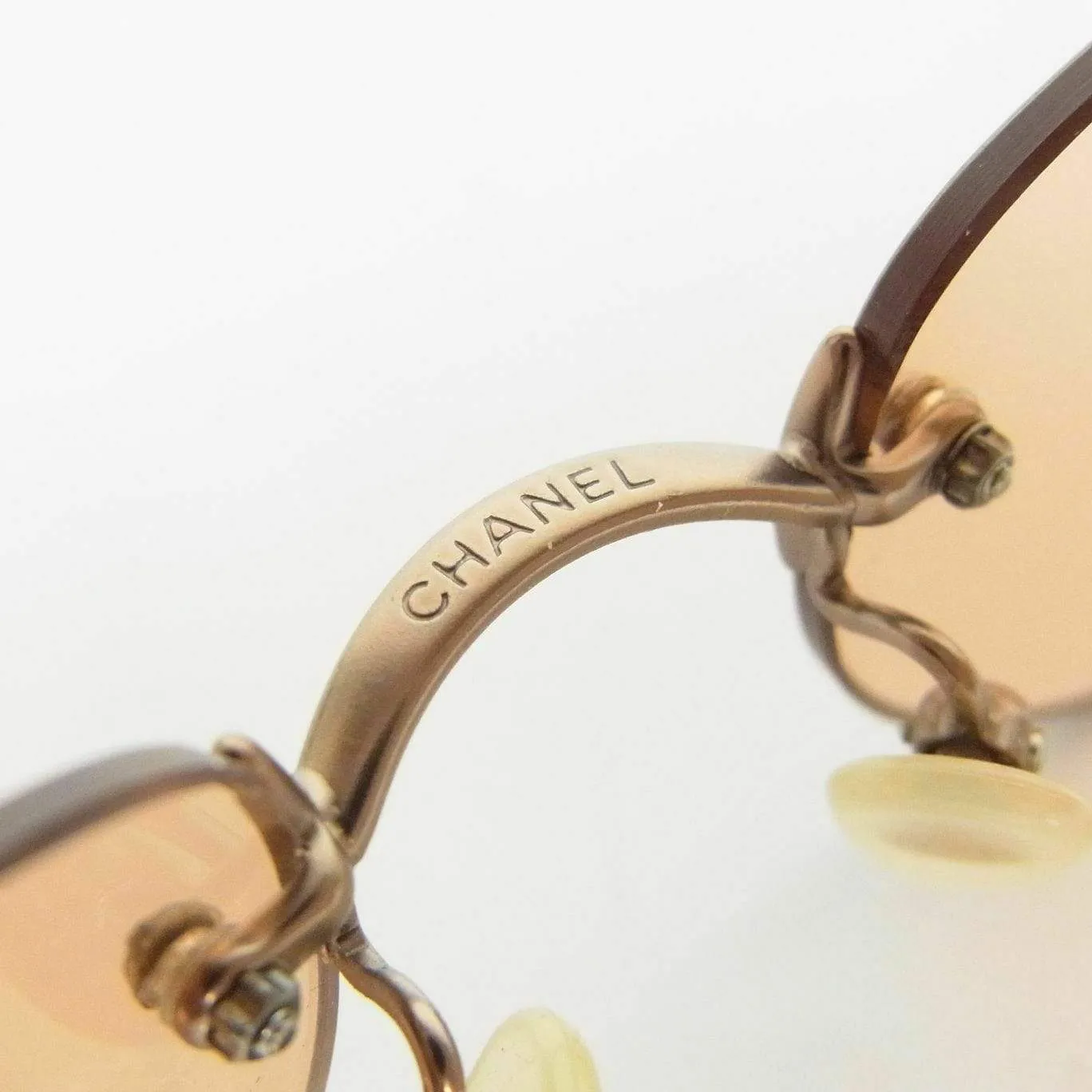 Chanel Rimless Orange CC Detail Sunglasses