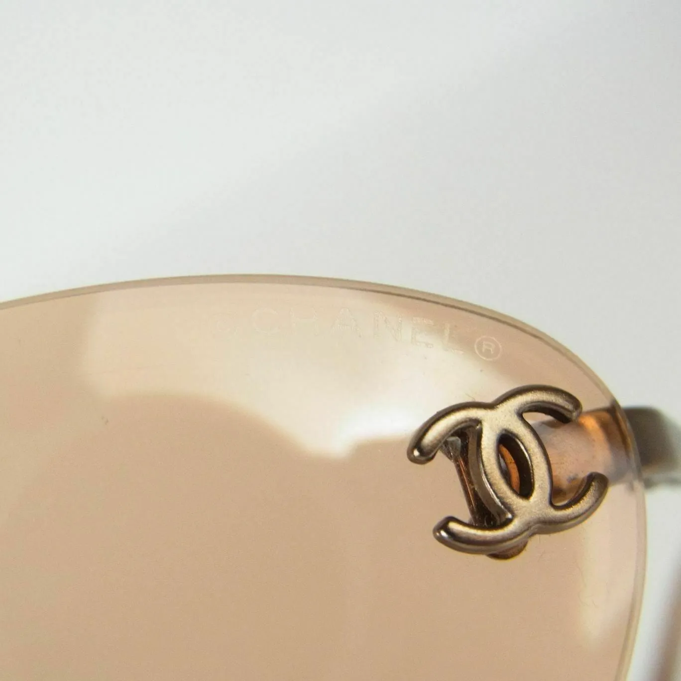 Chanel Rimless Orange CC Detail Sunglasses