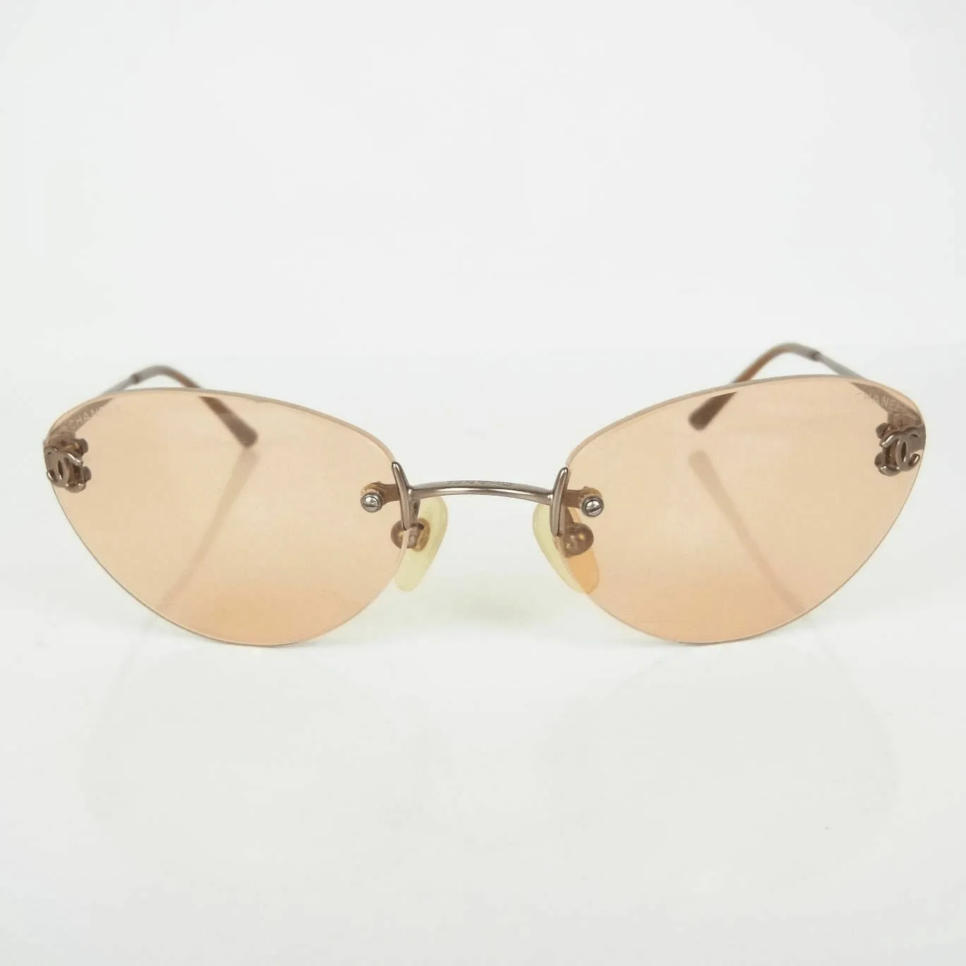 Chanel Rimless Orange CC Detail Sunglasses
