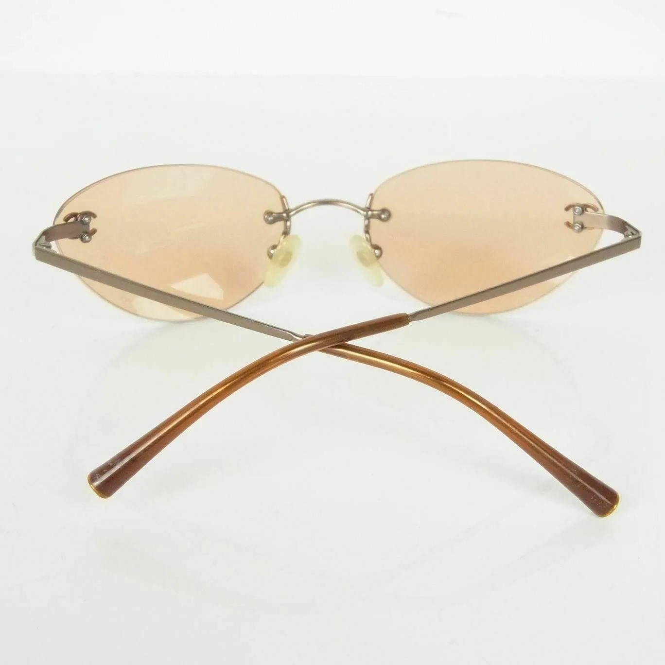 Chanel Rimless Orange CC Detail Sunglasses