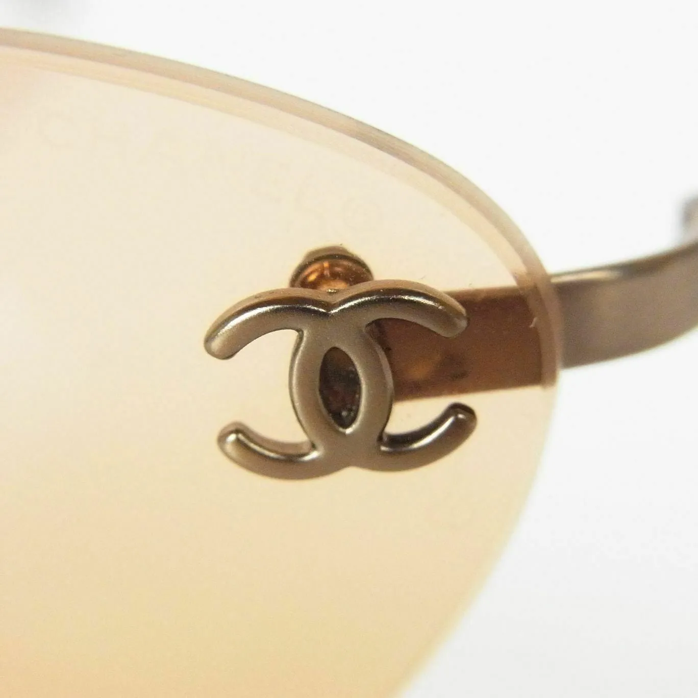 Chanel Rimless Orange CC Detail Sunglasses