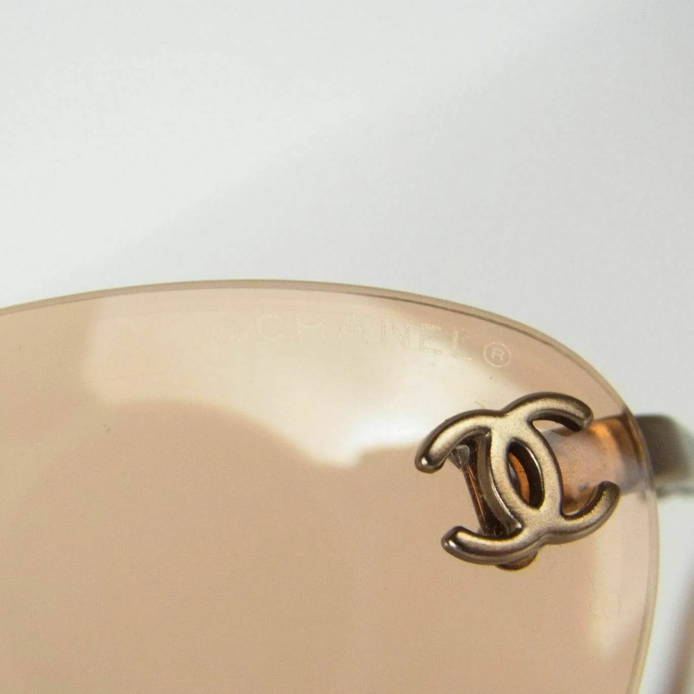 Chanel Rimless Orange CC Detail Sunglasses