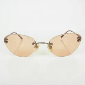Chanel Rimless Orange CC Detail Sunglasses