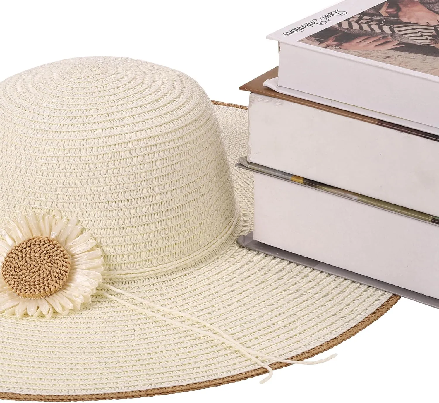 CHIC DIARY Womens Wide Brim Straw Hat Floppy Derby Hat Large Brim Beach Straw Sun Cap UPF 50 