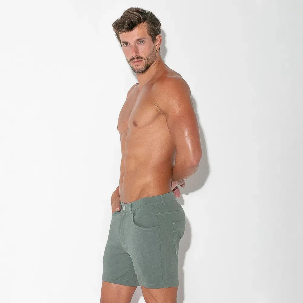 Code 22 slim fit 5" stretch short 9712 khaki sage