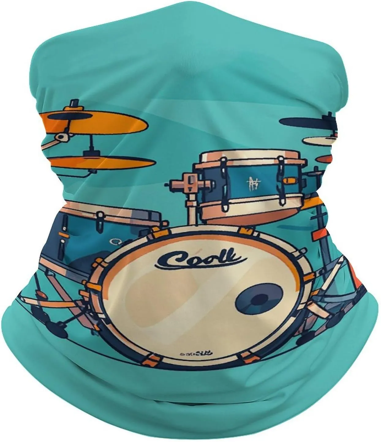 Cool Drum Set Neck Gaiter Winter Face Mask for Men Women Scarf Face Cover Breathable Balaclava Running Bandana