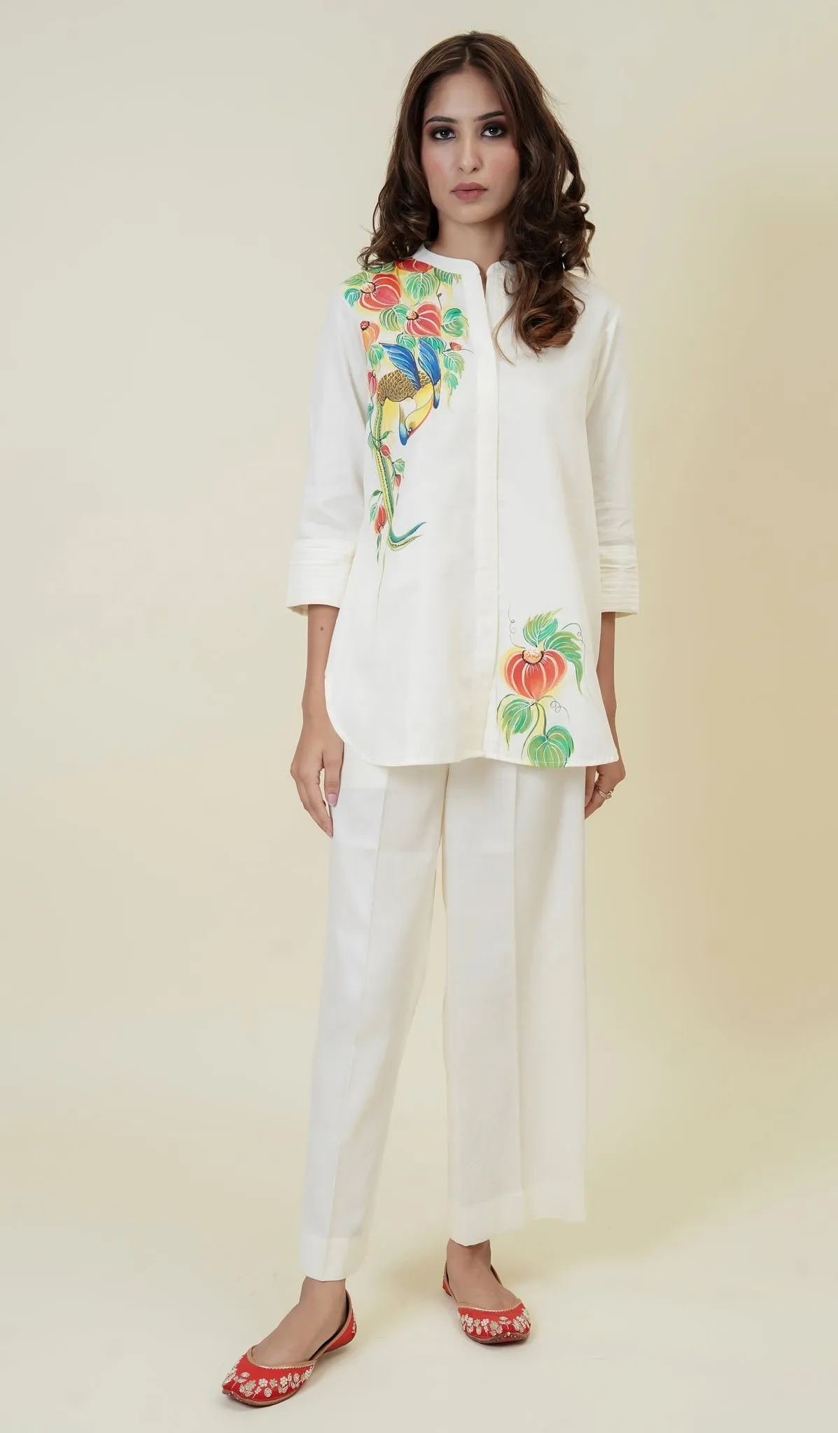 CREAM HAND-PAINTED CO-ORD SET
