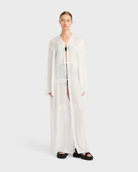 Cremona Tie-Front Maxi Coverup - White