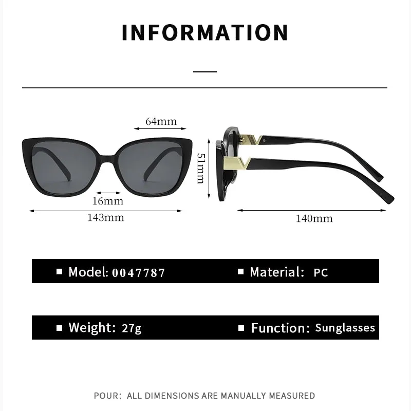Elegant Retro Letter Pc Square Full Frame Women's Sunglasses
