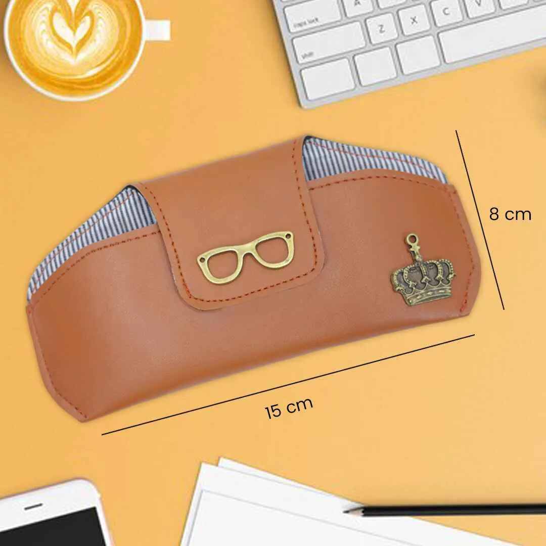 Elegant Tan Gift Set: Wallet, Keychain & Sunglasses Case for Men
