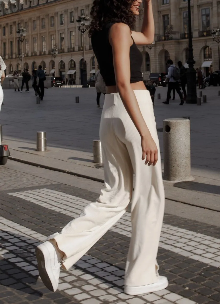 Elsa Velour Pant Organic Cotton - Off-White