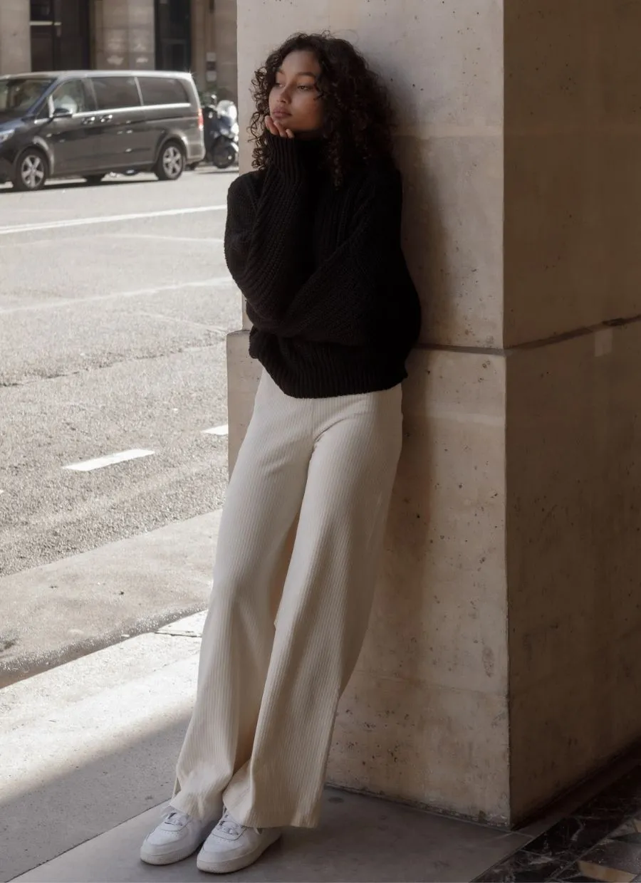 Elsa Velour Pant Organic Cotton - Off-White