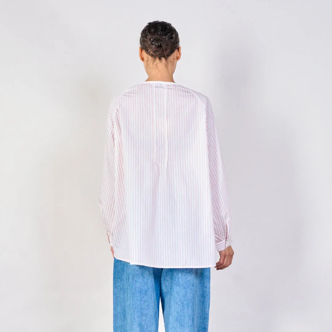 Embroidered striped blouse wholesale