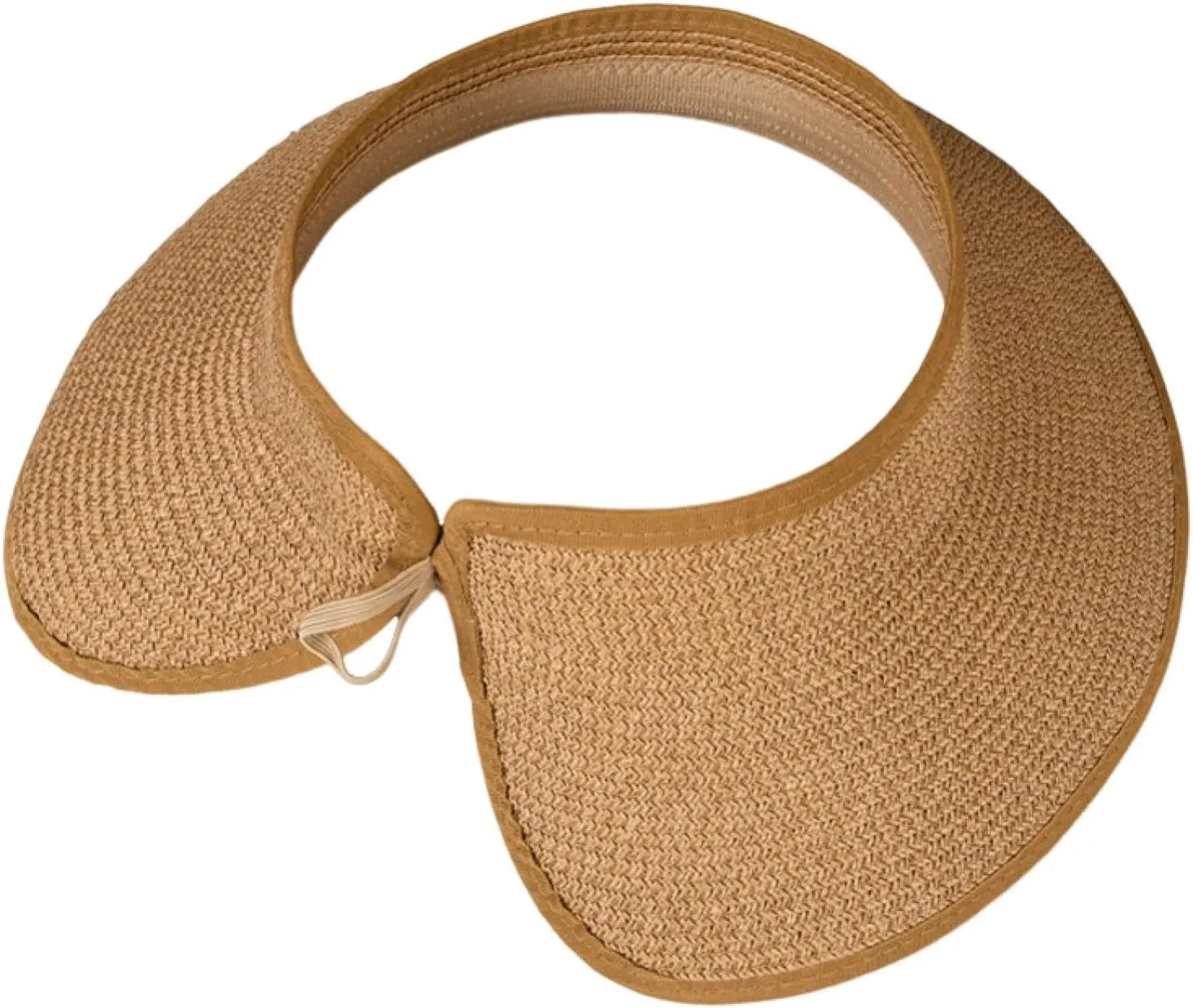Foldable Beach Hat Portable Sunshade Straw Solid Color Wide Brim