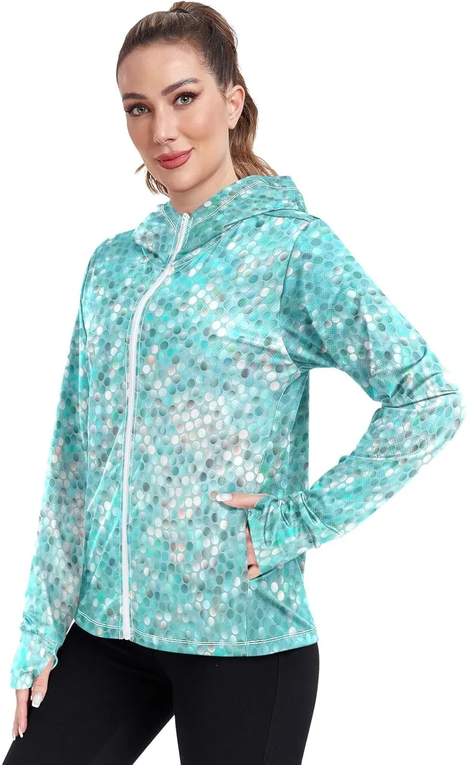 GAIGEO Dark Magenta Zip Athletic Jacket Women, UPF 50  UV Protection Shirt Women, Breathable Light Travel Shirt for Women, S