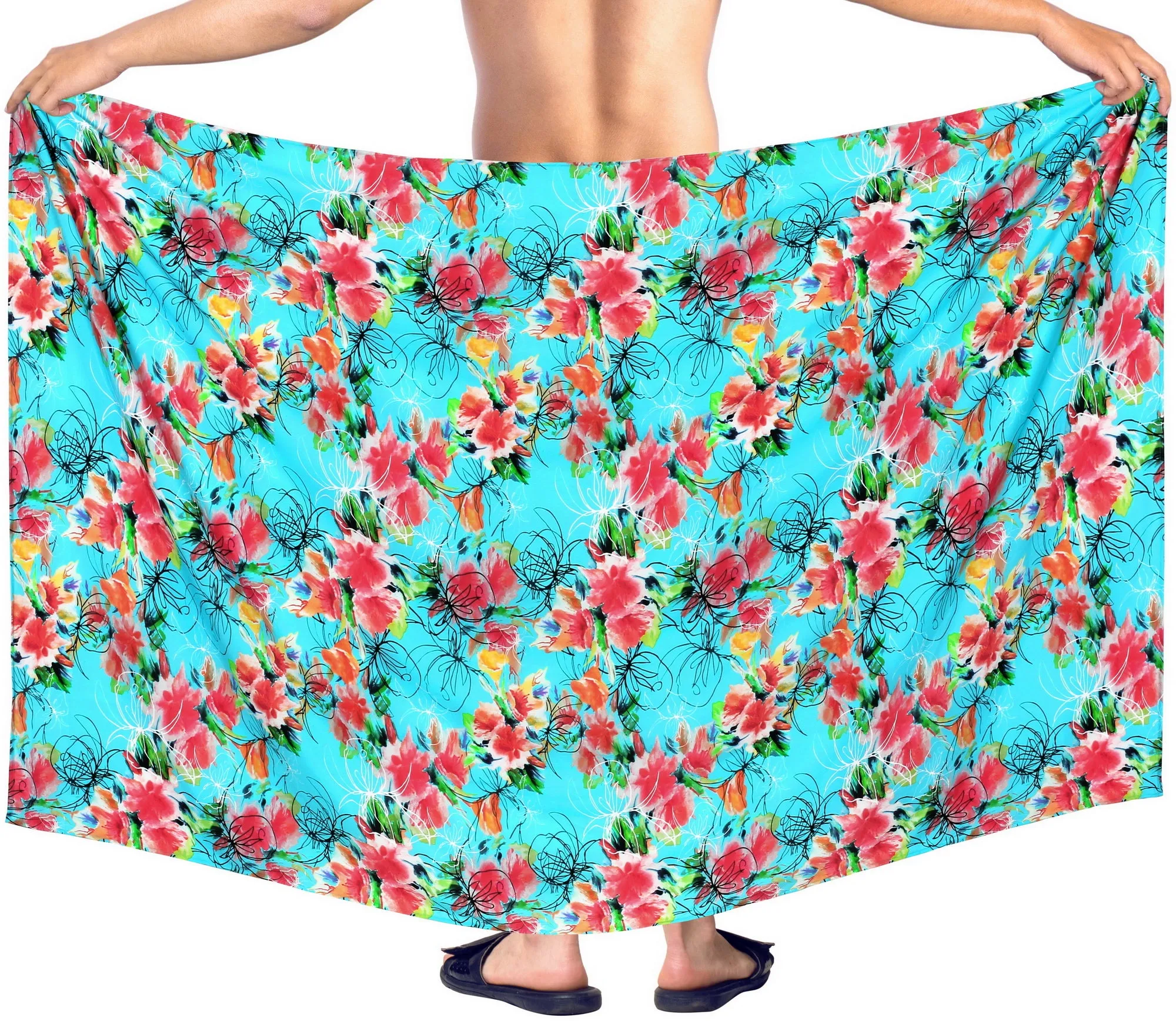 HAPPY BAY Men's Swimwear Pareo Sarong LAVA LAVA Coverups Tie 78"X42" Blue Z248 911179