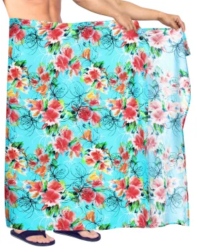 HAPPY BAY Men's Swimwear Pareo Sarong LAVA LAVA Coverups Tie 78"X42" Blue Z248 911179