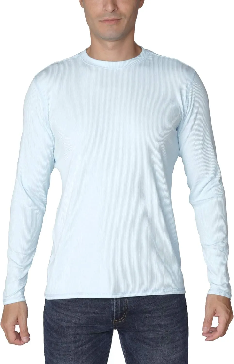 INGEAR Mens Loose Fit Shirt UPF Sun Shirts Everyday Long Sleeve T-Shirt Sun Protective Shirts for Mens (Light Blue, X-Large)