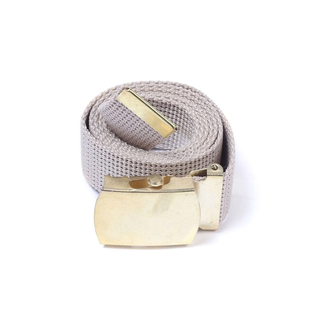 Khaki Anti-Slip Belt with Metal Buckle