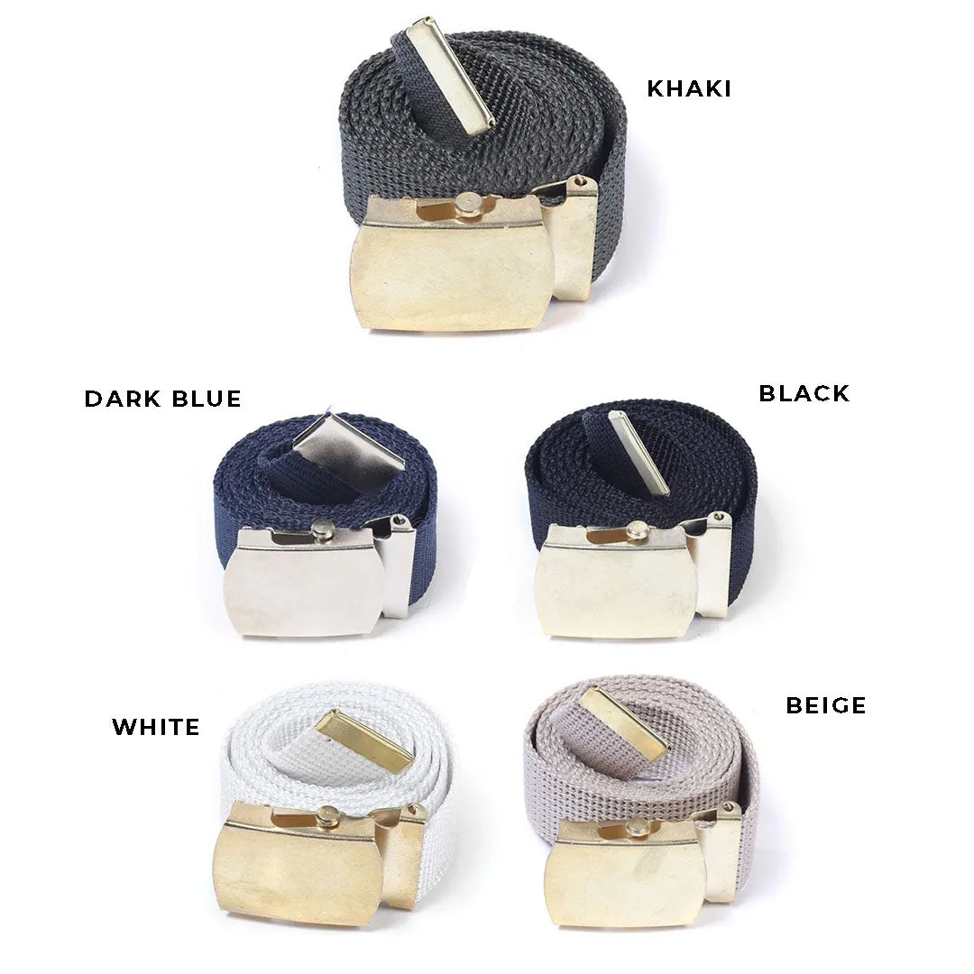 Khaki Anti-Slip Belt with Metal Buckle