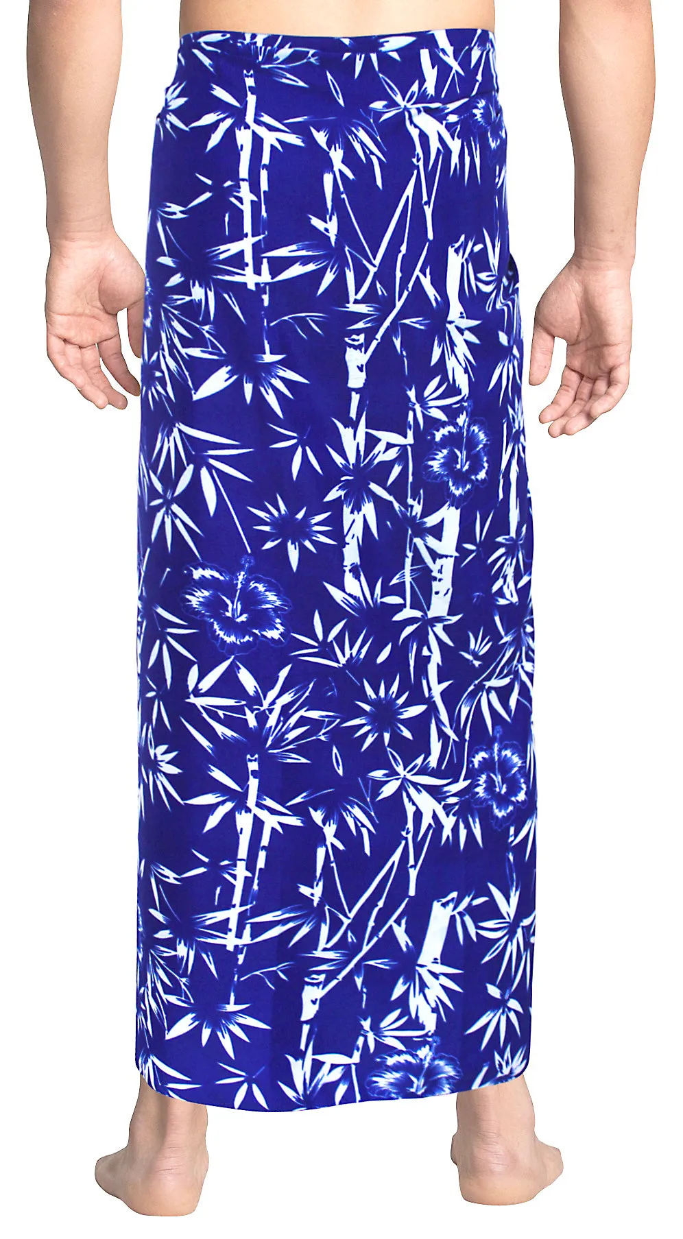 LA LEELA Men Sarong Soft Light Printed Aloha Party Hawaiian Mens 72"X42" Royal Blue_2749