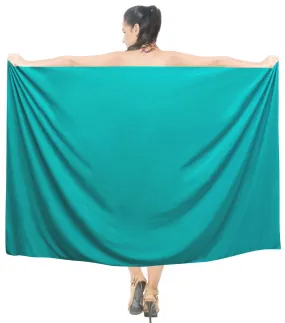 LA LEELA Rayon Long Swim Tie Pareo Women Beach Sarong Solid 78"X39" Green_3948 Green_G168