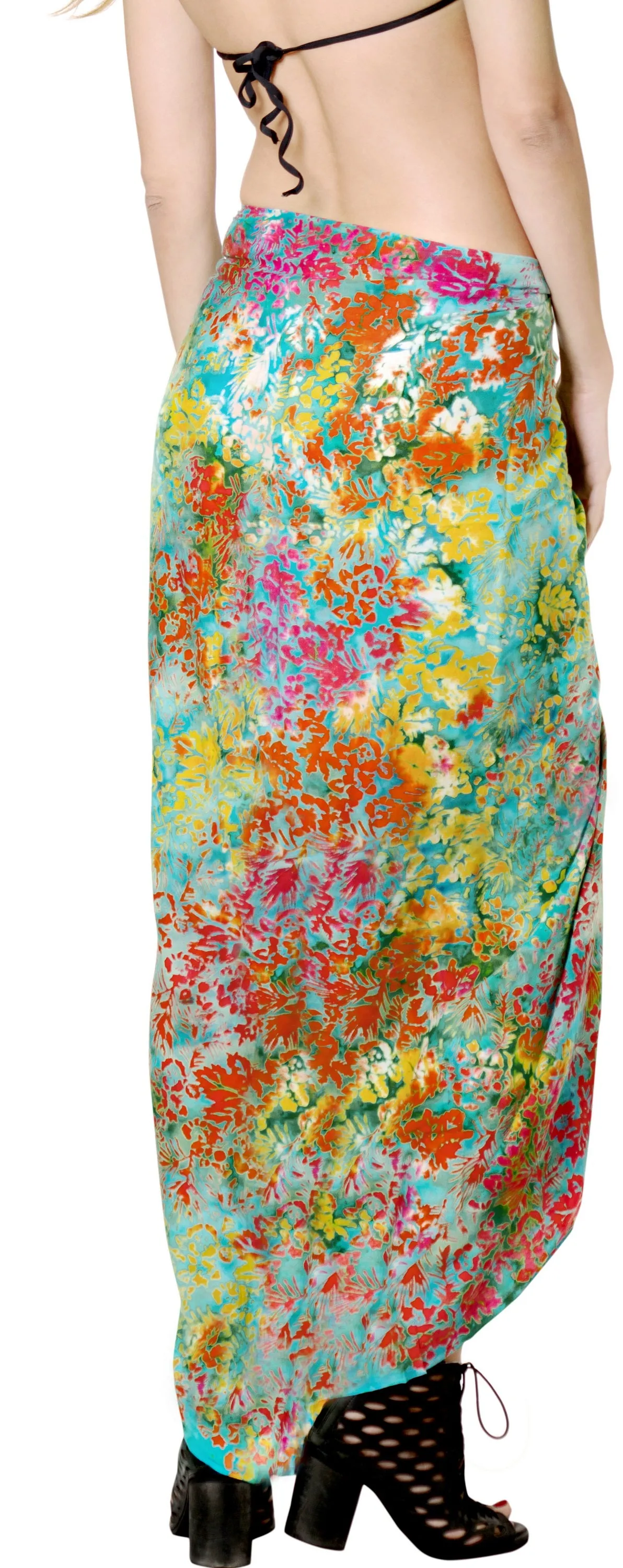 LA LEELA Resort Scarf Beach Dress Sarong Printed 78"X43" Turquoise_4401