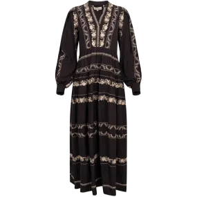 Luna Long Silk Blouse - Black