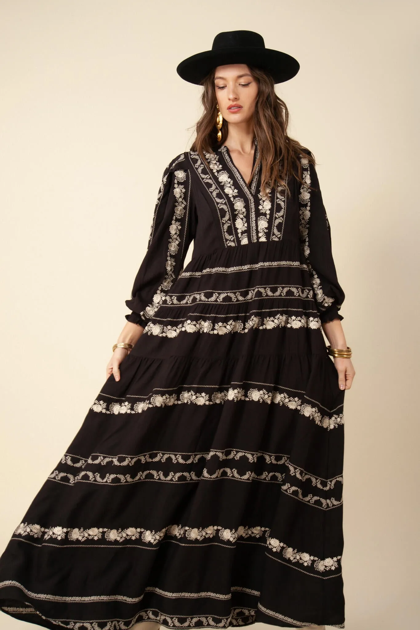 Luna Long Silk Blouse - Black