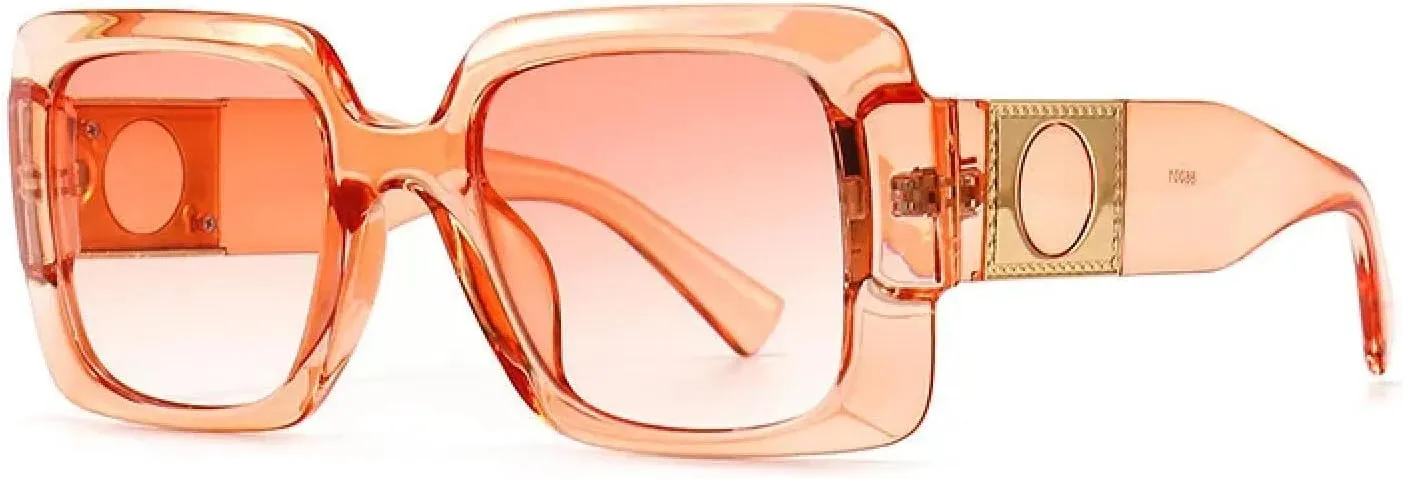 Luxury Clear Brown Sunglasses for Women Vintage Gradient Elegant Sun Glasses Fashion