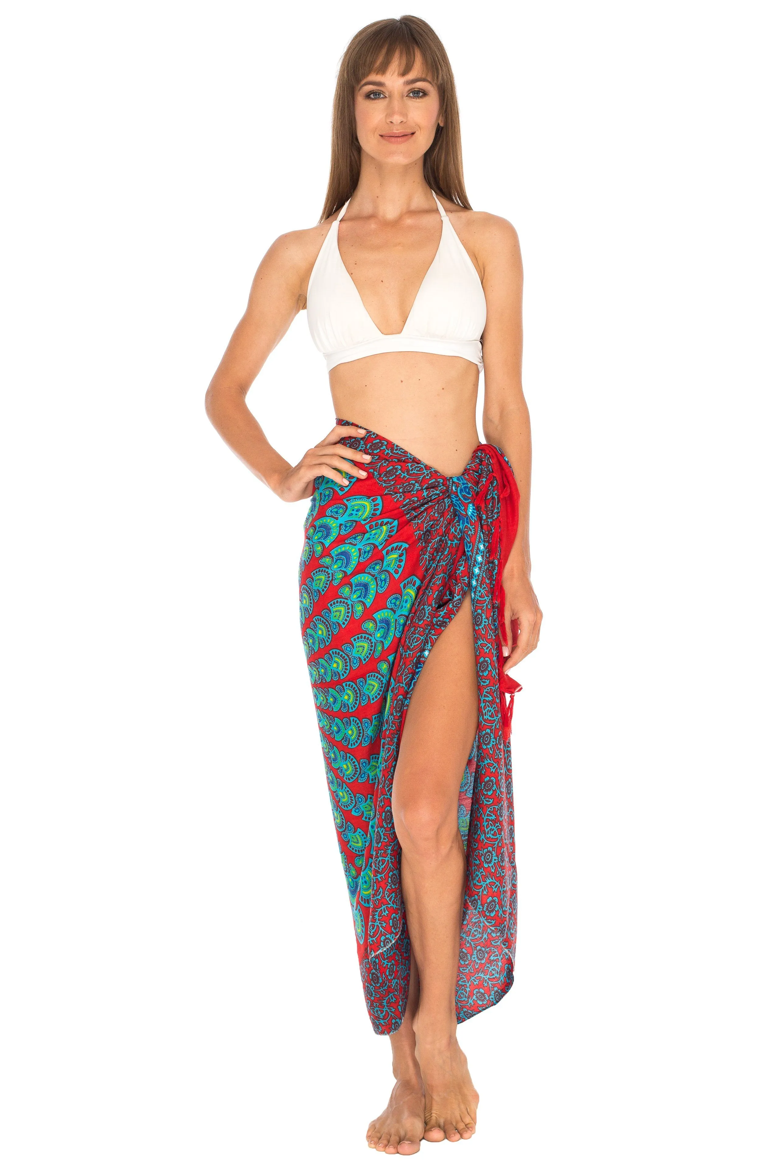 Mandala Sarong Wrap - Beach Cover-Up Pareo by SHU-SHI