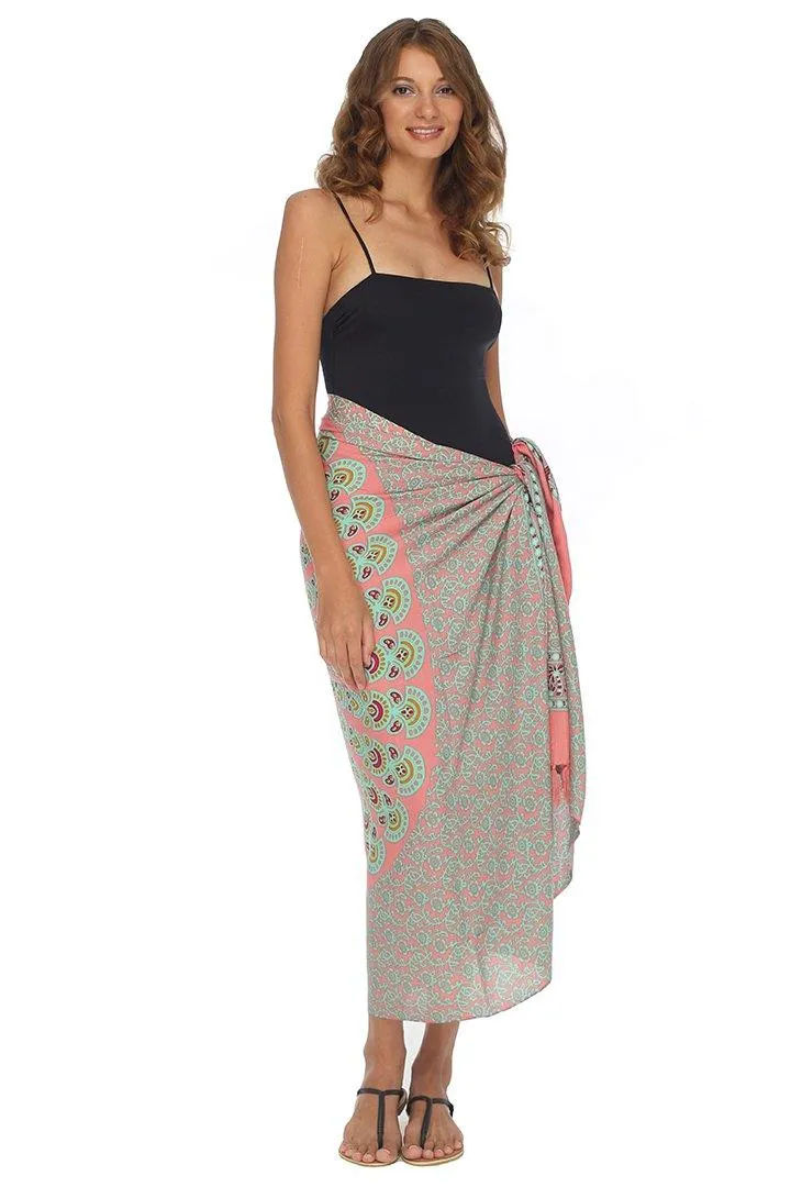 Mandala Sarong Wrap - Beach Cover-Up Pareo by SHU-SHI