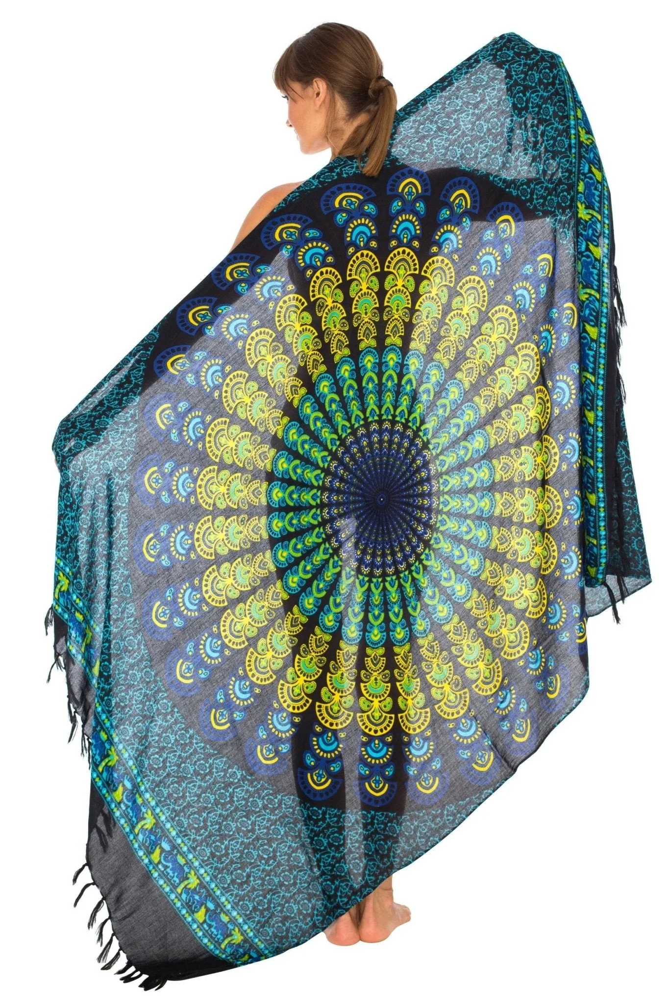 Mandala Sarong Wrap - Beach Cover-Up Pareo by SHU-SHI