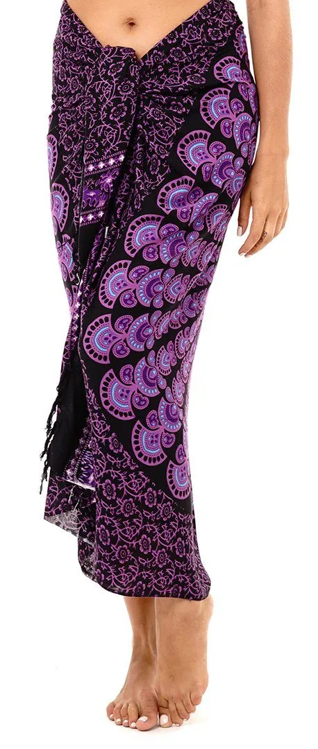 Mandala Sarong Wrap - Beach Cover-Up Pareo by SHU-SHI