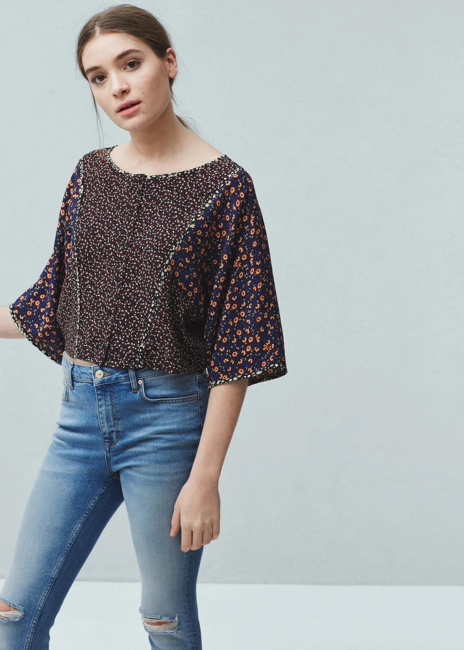 Mango Womens Floral Print Blouse