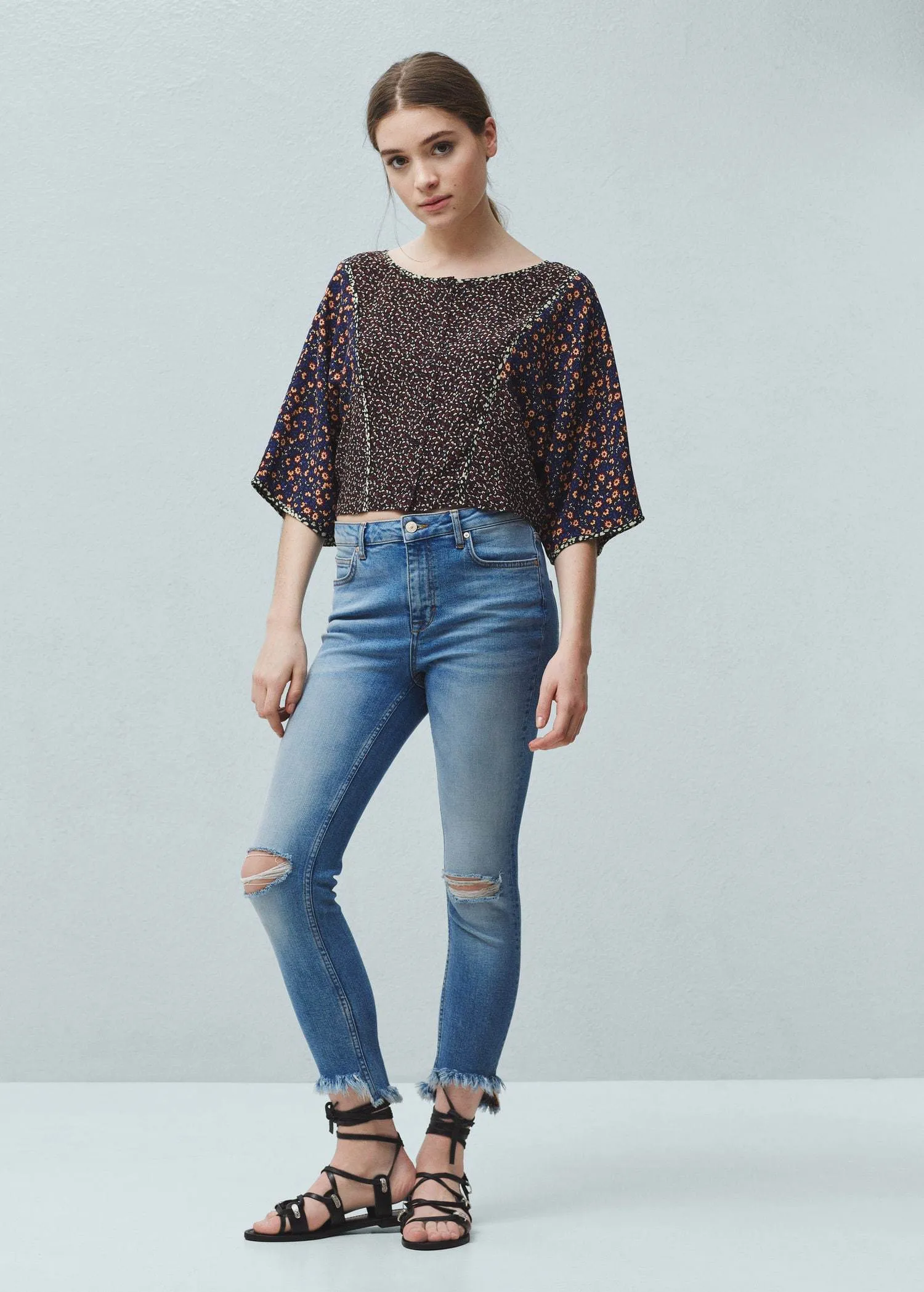 Mango Womens Floral Print Blouse
