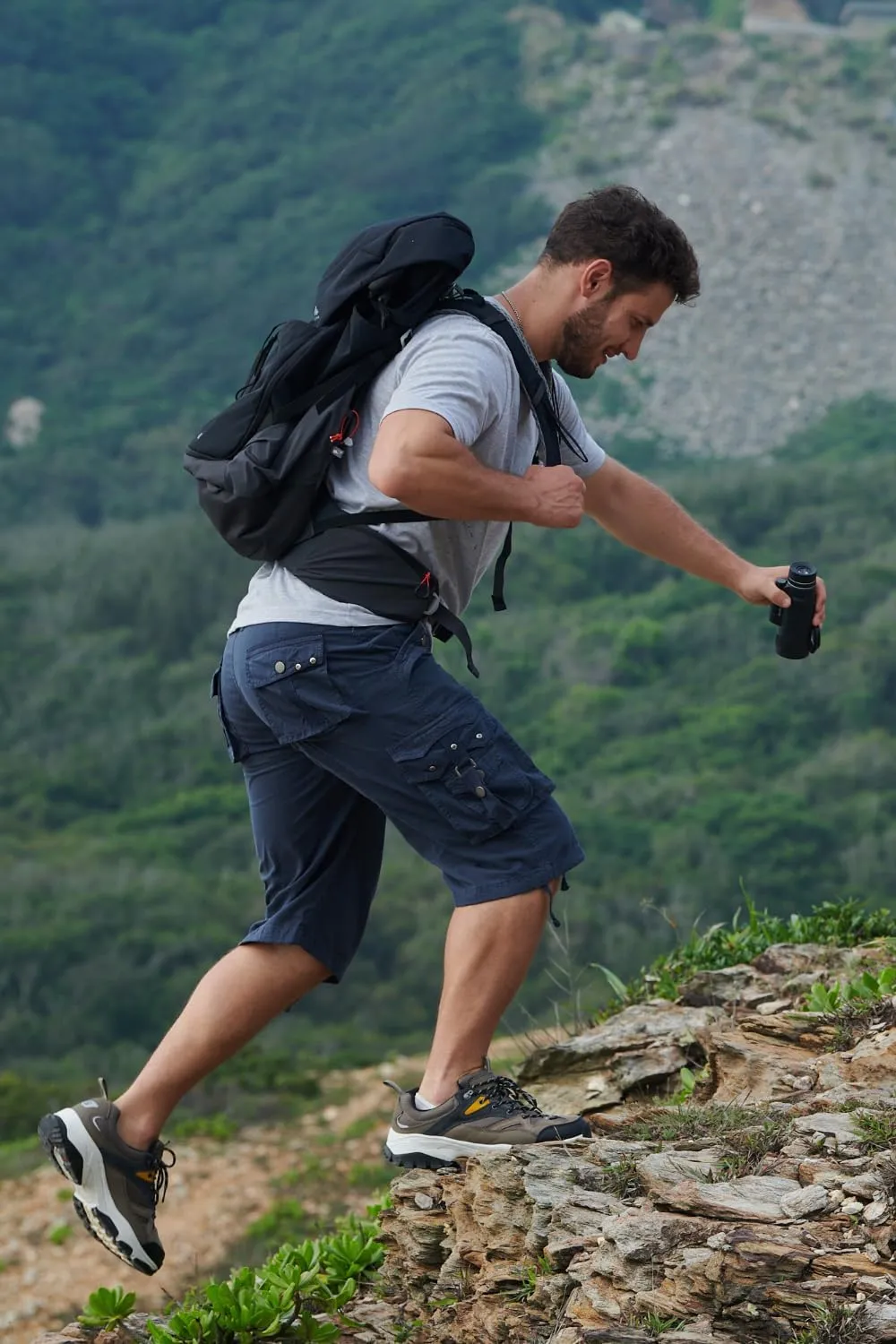 Mens Cargo Shorts Casual Shorts Hiking Shorts Below Knee Relaxed Fit Multi Pockets Running Joggers Outdoor Mens Shorts