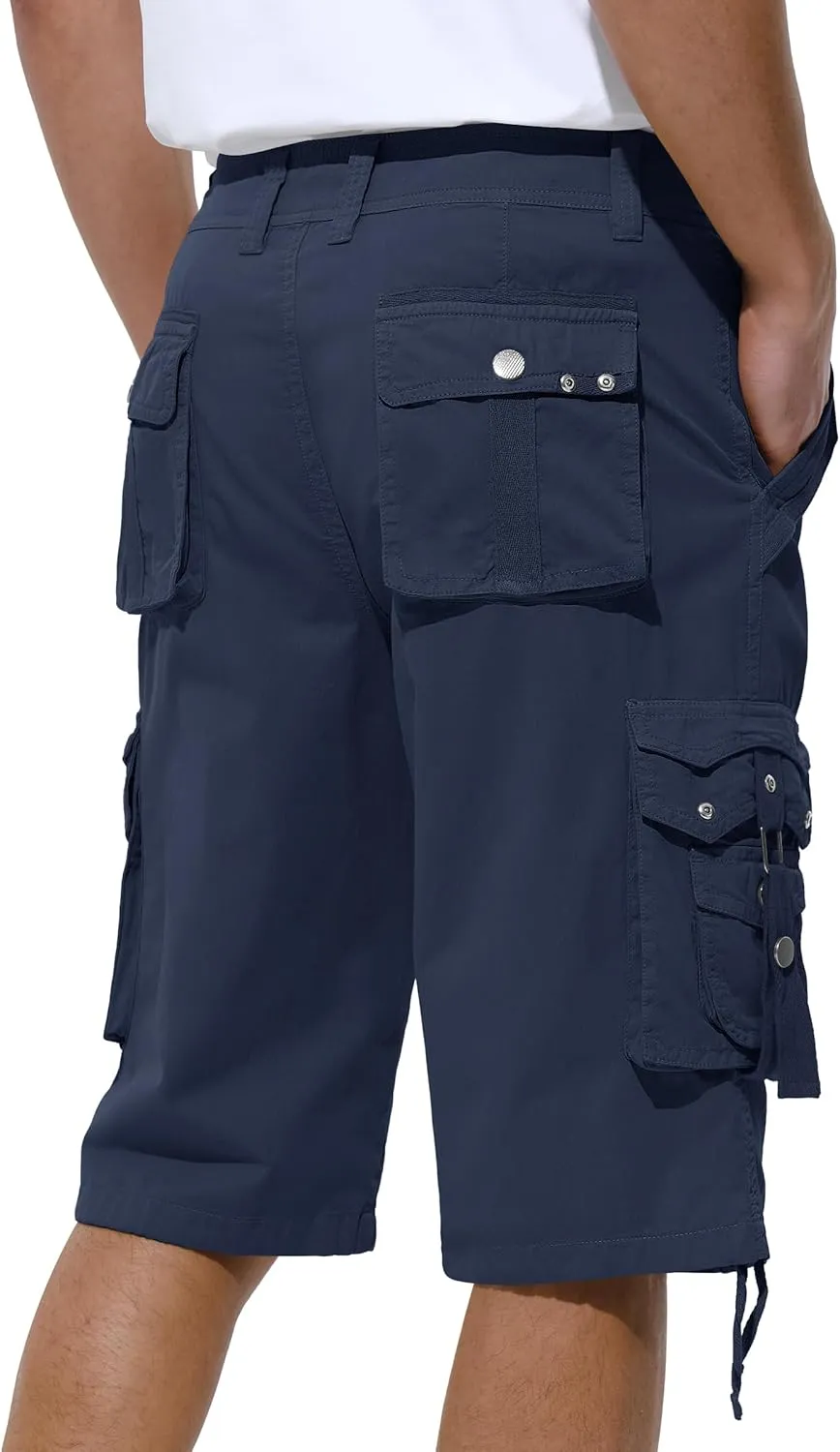 Mens Cargo Shorts Casual Shorts Hiking Shorts Below Knee Relaxed Fit Multi Pockets Running Joggers Outdoor Mens Shorts