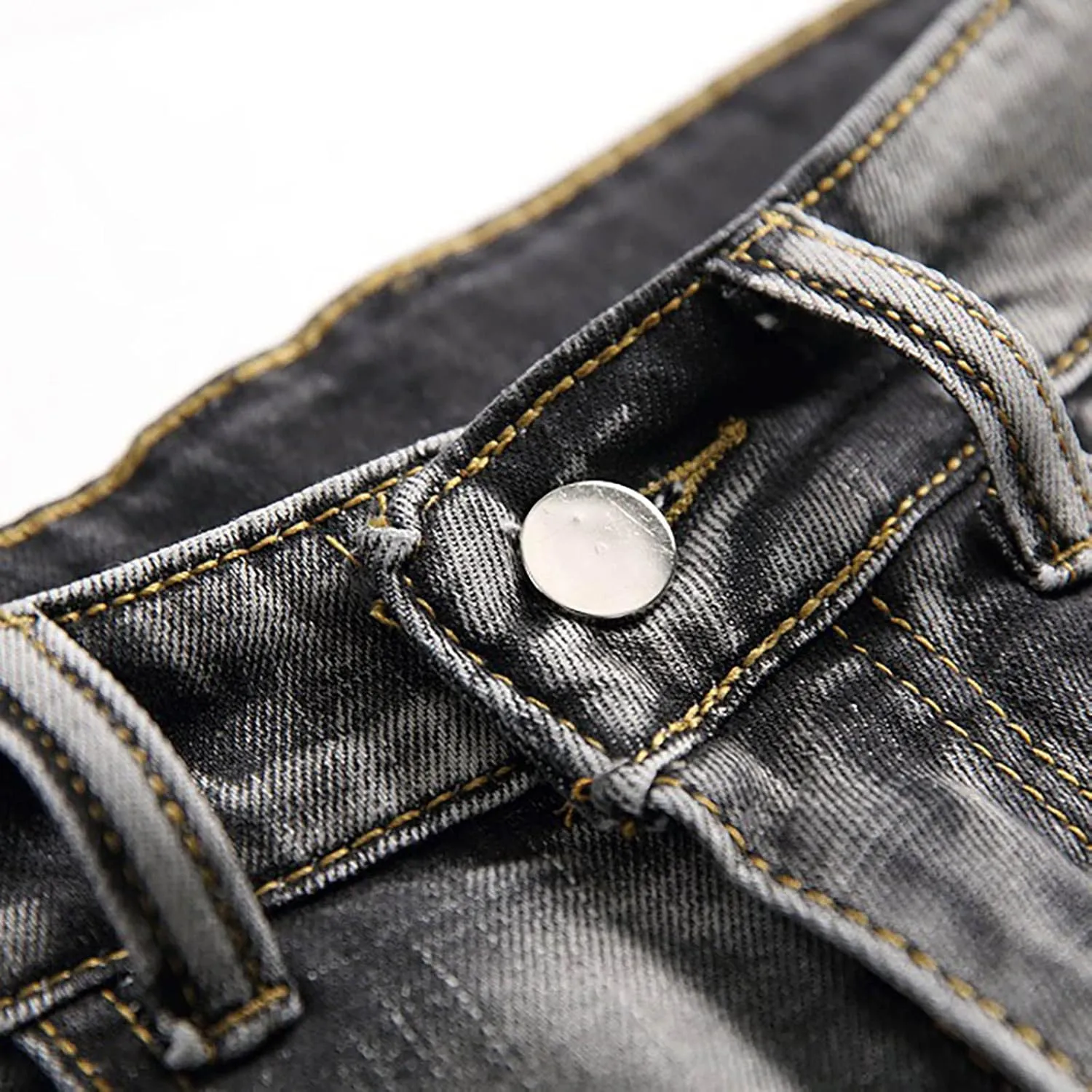 Mens Jean Shorts Summer Relaxed-Fit Ripped Bermuda Shorts Fashion Distressed Denim Shorts Casual Summer Work Shorts